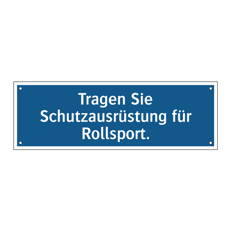 Tragen Sie Schutzausrüstung für Rollsport.