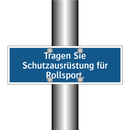 Tragen Sie Schutzausrüstung für Rollsport.