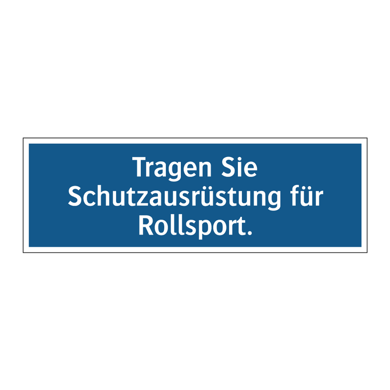 Tragen Sie Schutzausrüstung für Rollsport.