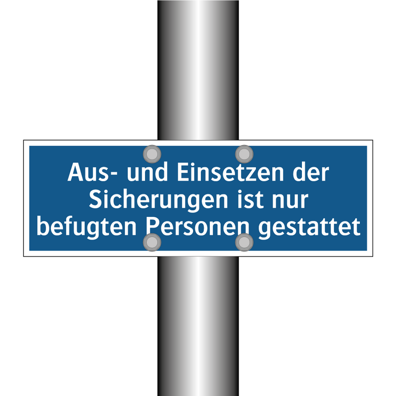 Aus- und Einsetzen der Sicherungen ist nur befugten Personen gestattet