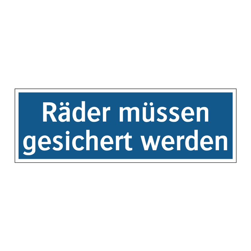 Räder müssen gesichert werden
