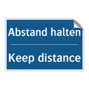 Abstand halten - Keep distance