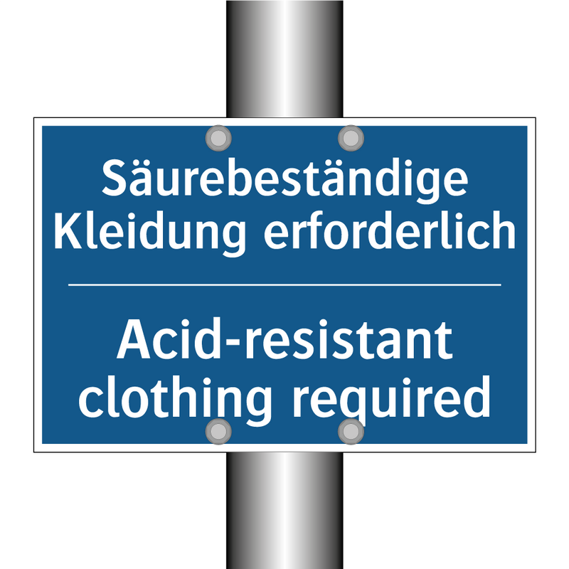 Säurebeständige Kleidung erforderlich/.../ - Acid-resistant clothing required/.../