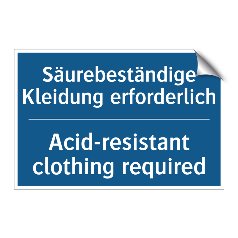 Säurebeständige Kleidung erforderlich/.../ - Acid-resistant clothing required/.../