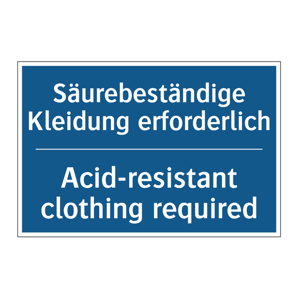 Säurebeständige Kleidung erforderlich/.../ - Acid-resistant clothing required/.../