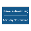 Hinweis/Anweisung - Advisory/Instruction