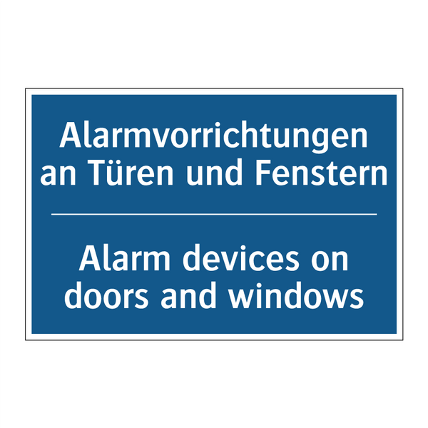 Alarmvorrichtungen an Türen und /.../ - Alarm devices on doors and windows/.../