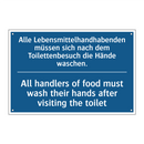 Alle Lebensmittelhandhabenden /.../ - All handlers of food must wash /.../