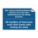 Alle Lebensmittelhandhabenden /.../ - All handlers of food must wash /.../