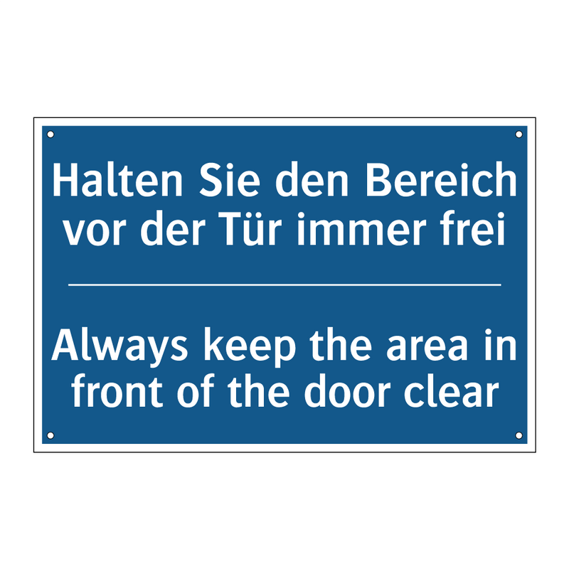 Halten Sie den Bereich vor der /.../ - Always keep the area in front /.../