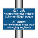 ACHTUNG Nichtschwimmer müssen /.../ - ATTENTION Non-swimmers must wear /.../