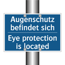 Augenschutz befindet sich - Eye protection is located