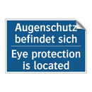 Augenschutz befindet sich - Eye protection is located