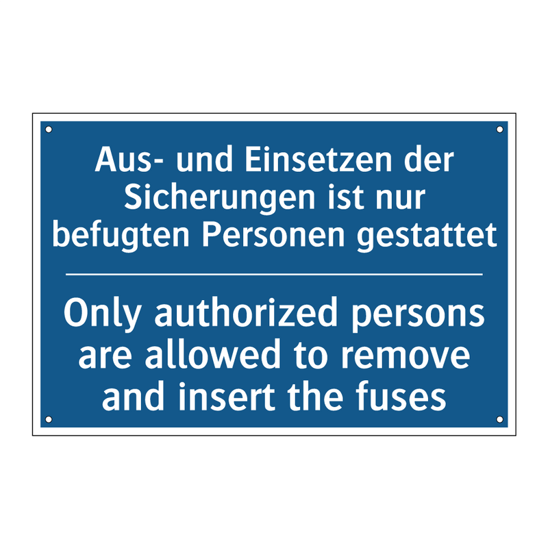 Aus- und Einsetzen der Sicherungen /.../ - Only authorized persons are allowed /.../