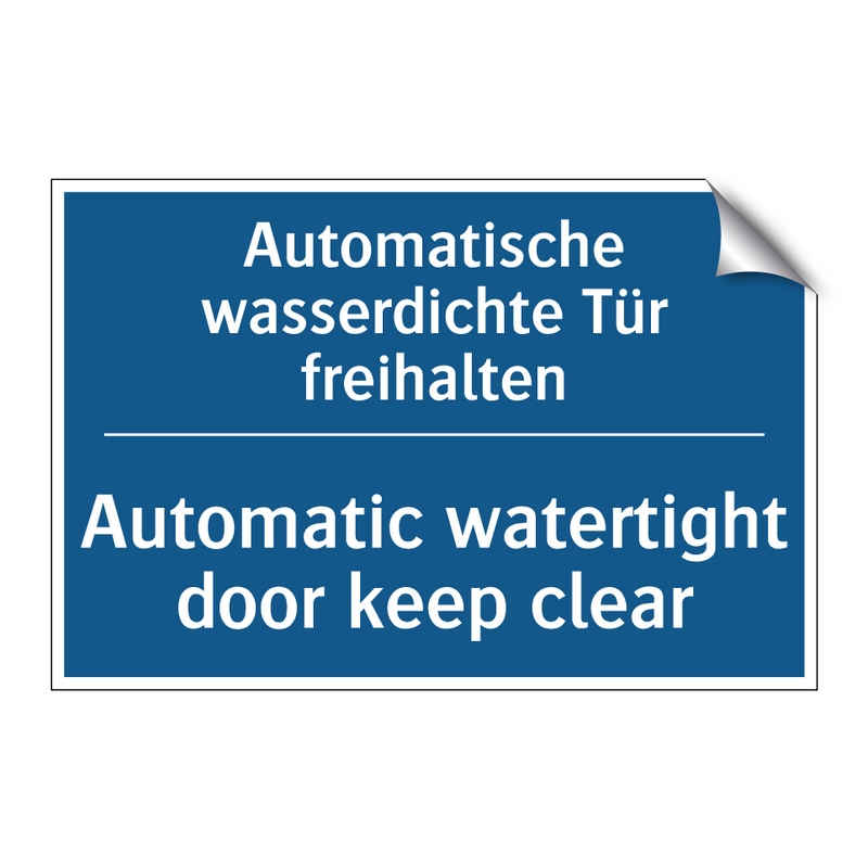 Automatische wasserdichte Tür /.../ - Automatic watertight door keep /.../