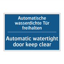 Automatische wasserdichte Tür /.../ - Automatic watertight door keep /.../
