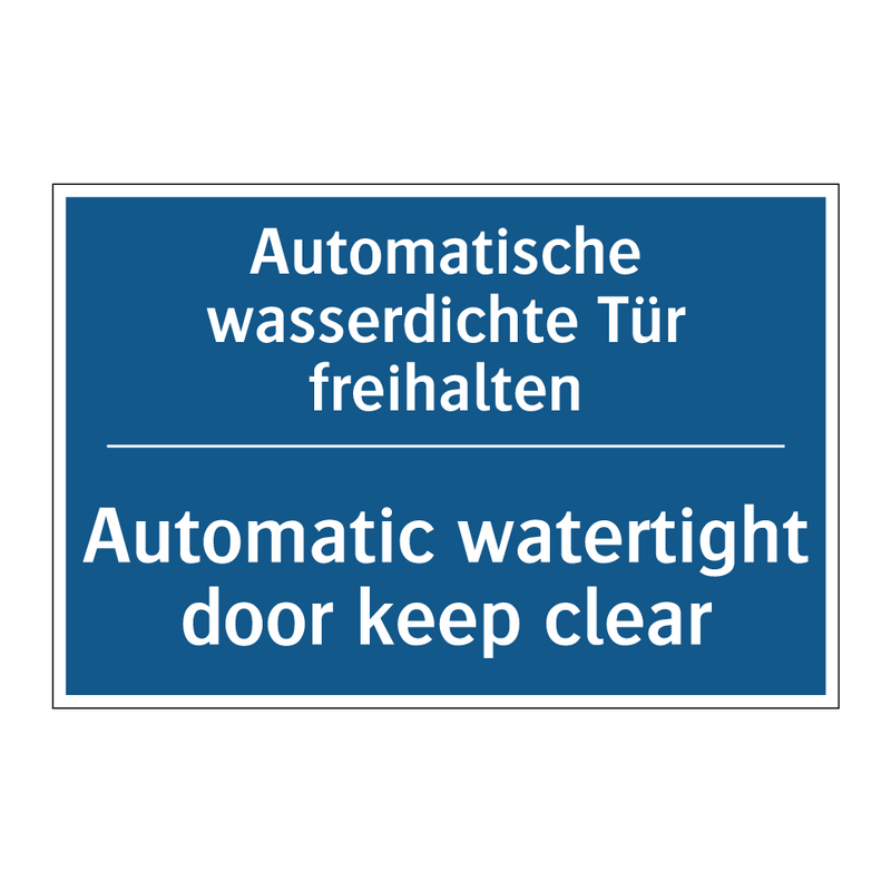 Automatische wasserdichte Tür /.../ - Automatic watertight door keep /.../
