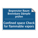 Begrenzter Raum Brennbare Dämpfe /.../ - Confined space Check for flammable /.../