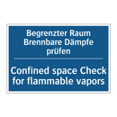 Begrenzter Raum Brennbare Dämpfe /.../ - Confined space Check for flammable /.../