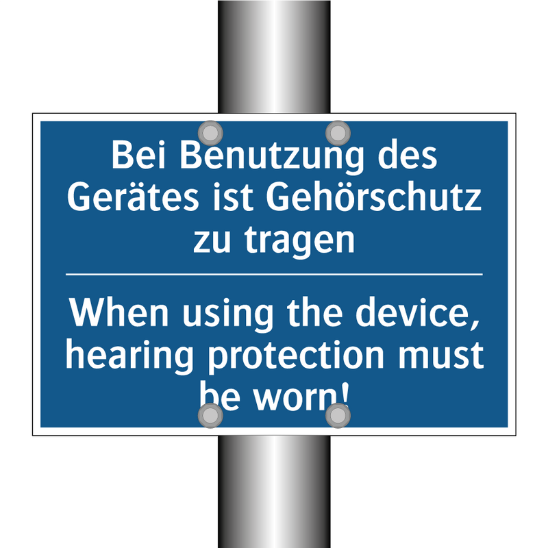 Bei Benutzung des Gerätes ist /.../ - When using the device, hearing /.../