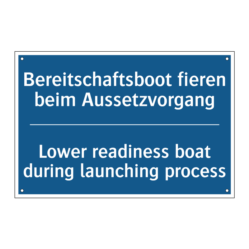 Bereitschaftsboot fieren beim /.../ - Lower readiness boat during launching /.../