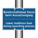 Bereitschaftsboot fieren beim /.../ - Lower readiness boat during launching /.../