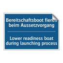 Bereitschaftsboot fieren beim /.../ - Lower readiness boat during launching /.../