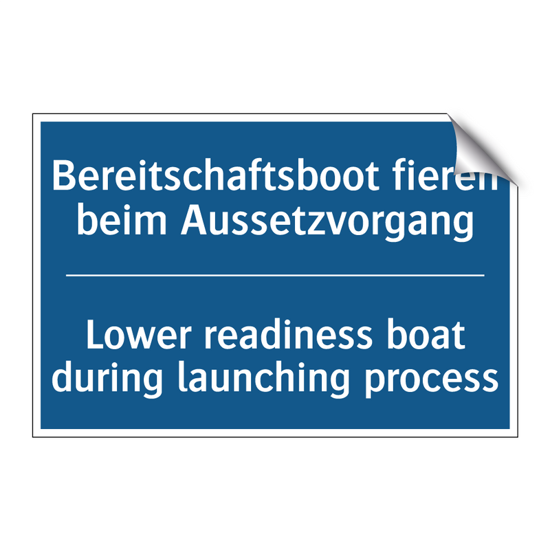Bereitschaftsboot fieren beim /.../ - Lower readiness boat during launching /.../