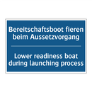 Bereitschaftsboot fieren beim /.../ - Lower readiness boat during launching /.../