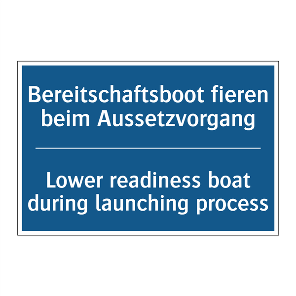 Bereitschaftsboot fieren beim /.../ - Lower readiness boat during launching /.../