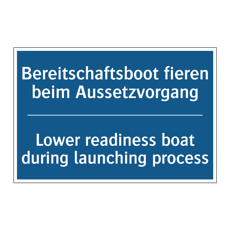 Bereitschaftsboot fieren beim /.../ - Lower readiness boat during launching /.../