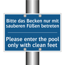 Bitte das Becken nur mit sauberen /.../ - Please enter the pool only with /.../