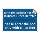 Bitte das Becken nur mit sauberen /.../ - Please enter the pool only with /.../