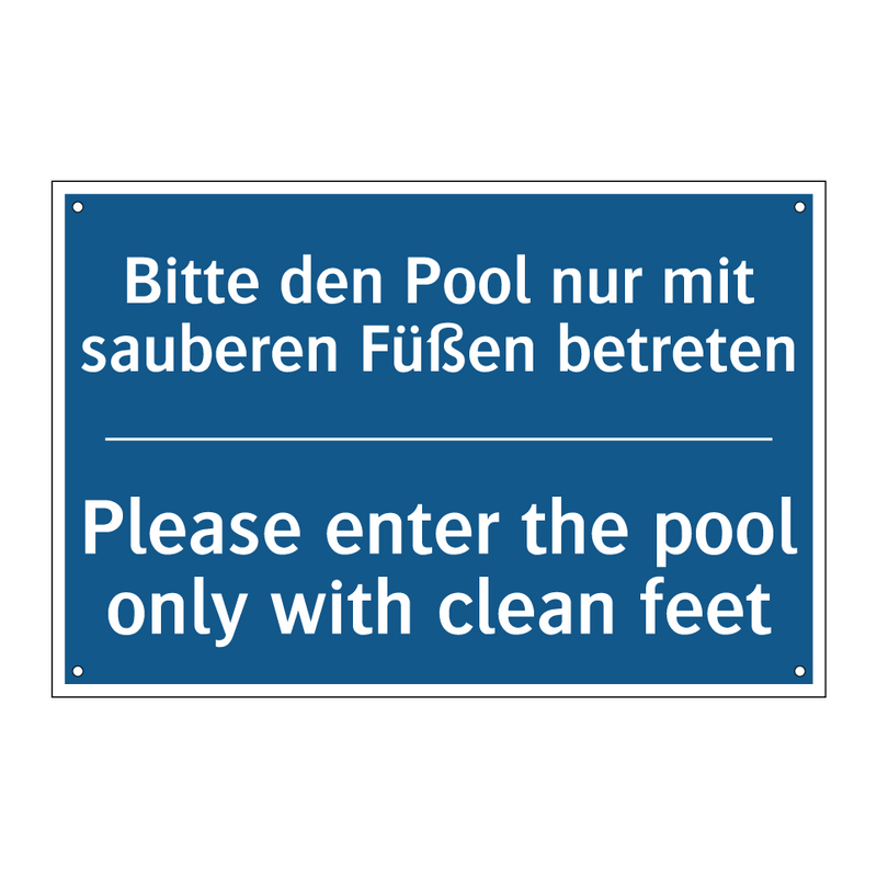 Bitte den Pool nur mit sauberen /.../ - Please enter the pool only with /.../