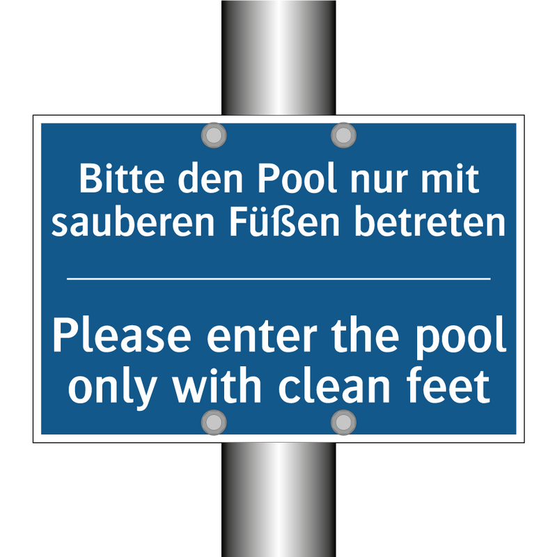 Bitte den Pool nur mit sauberen /.../ - Please enter the pool only with /.../