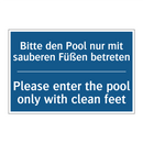 Bitte den Pool nur mit sauberen /.../ - Please enter the pool only with /.../