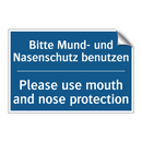 Bitte Mund- und Nasenschutz benutzen/.../ - Please use mouth and nose protection/.../