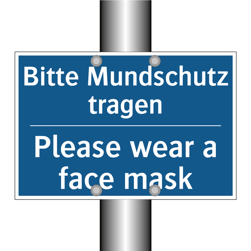 Bitte Mundschutz tragen - Please wear a face mask