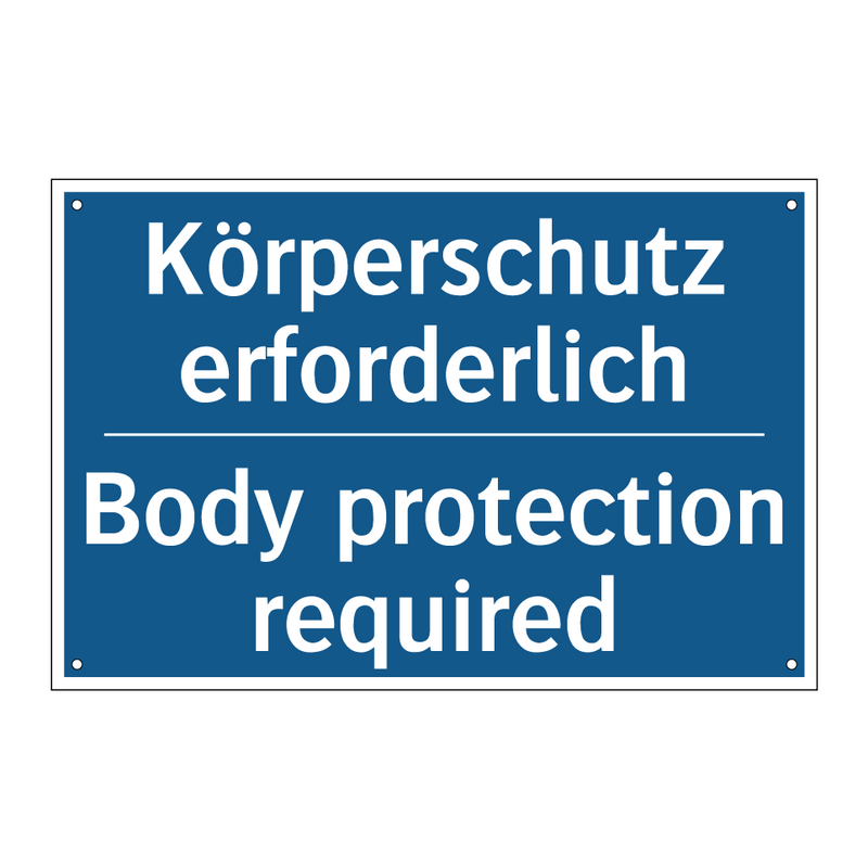 Körperschutz erforderlich - Body protection required