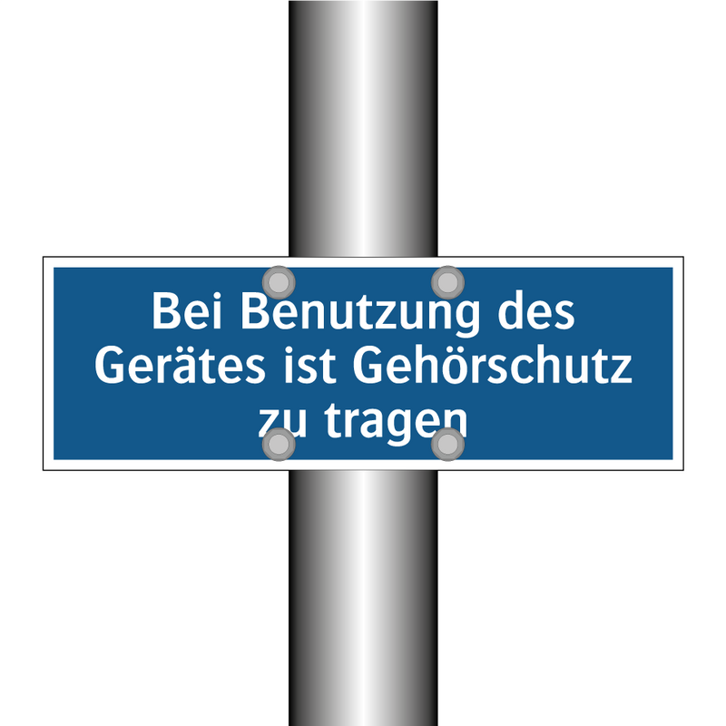 Bei Benutzung des Gerätes ist Gehörschutz zu tragen