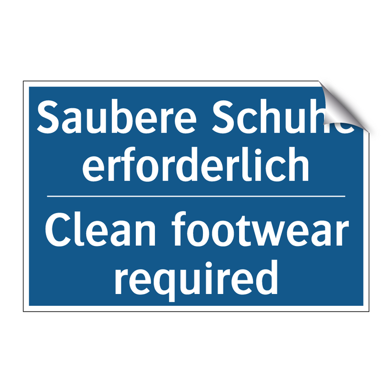 Saubere Schuhe erforderlich - Clean footwear required