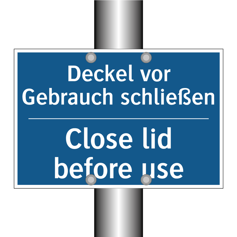 Deckel vor Gebrauch schließen - Close lid before use