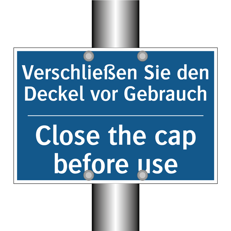 Verschließen Sie den Deckel vor /.../ - Close the cap before use