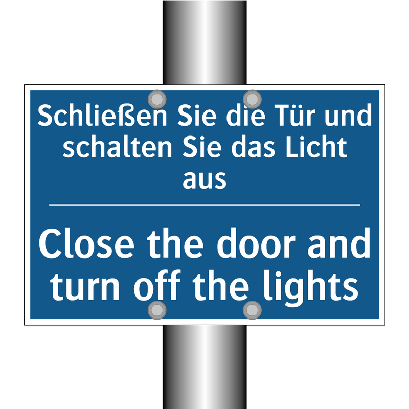 Schließen Sie die Tür und schalten /.../ - Close the door and turn off the /.../