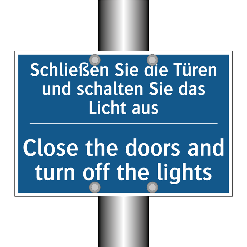 Schließen Sie die Türen und schalten /.../ - Close the doors and turn off the /.../