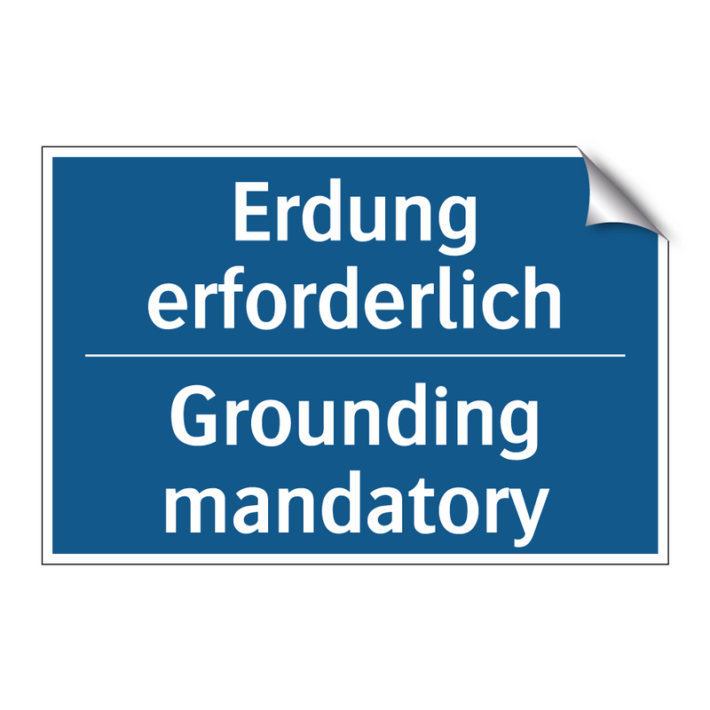 Erdung erforderlich - Grounding mandatory