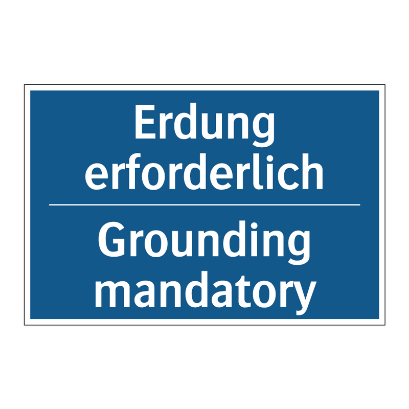 Erdung erforderlich - Grounding mandatory