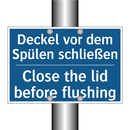 Deckel vor dem Spülen schließen/.../ - Close the lid before flushing