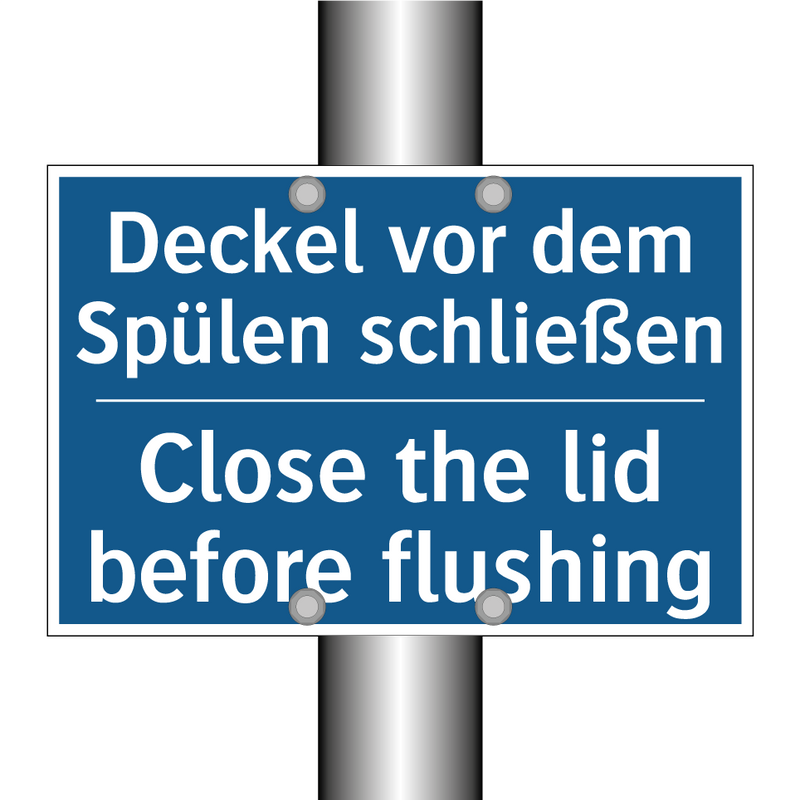 Deckel vor dem Spülen schließen/.../ - Close the lid before flushing