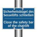 Sicherheitsbügel des Sessellifts /.../ - Close the safety bar of the chairlift/.../